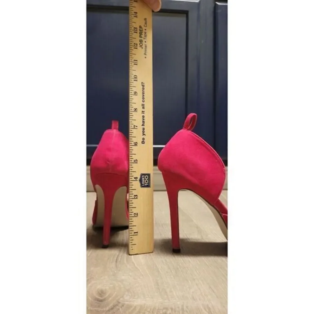 MM JULY Women's Red Faux Suede Pointed Toe Heels‎ US Size 10